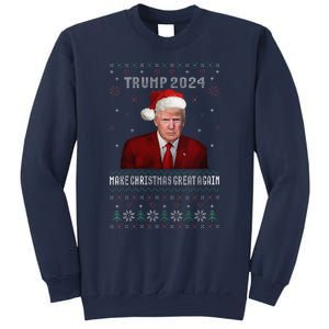 Women Unique Trump 2024 Mugshot Make Christmas Great Again Ugly Sweatshirt