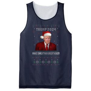 Women Unique Trump 2024 Mugshot Make Christmas Great Again Ugly Mesh Reversible Basketball Jersey Tank