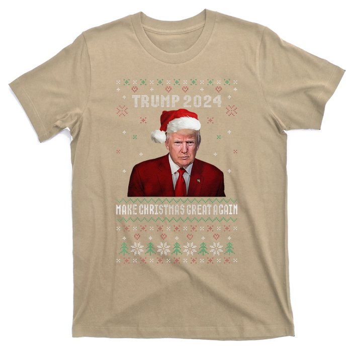 Women Unique Trump 2024 Mugshot Make Christmas Great Again Ugly T-Shirt