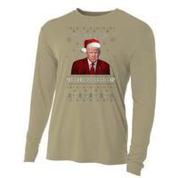 Women Unique Trump 2024 Mugshot Make Christmas Great Again Ugly Cooling Performance Long Sleeve Crew