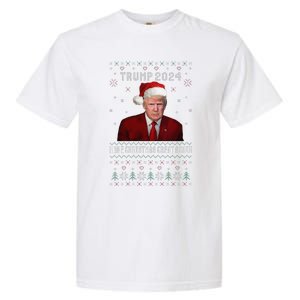 Women Unique Trump 2024 Mugshot Make Christmas Great Again Ugly Garment-Dyed Heavyweight T-Shirt