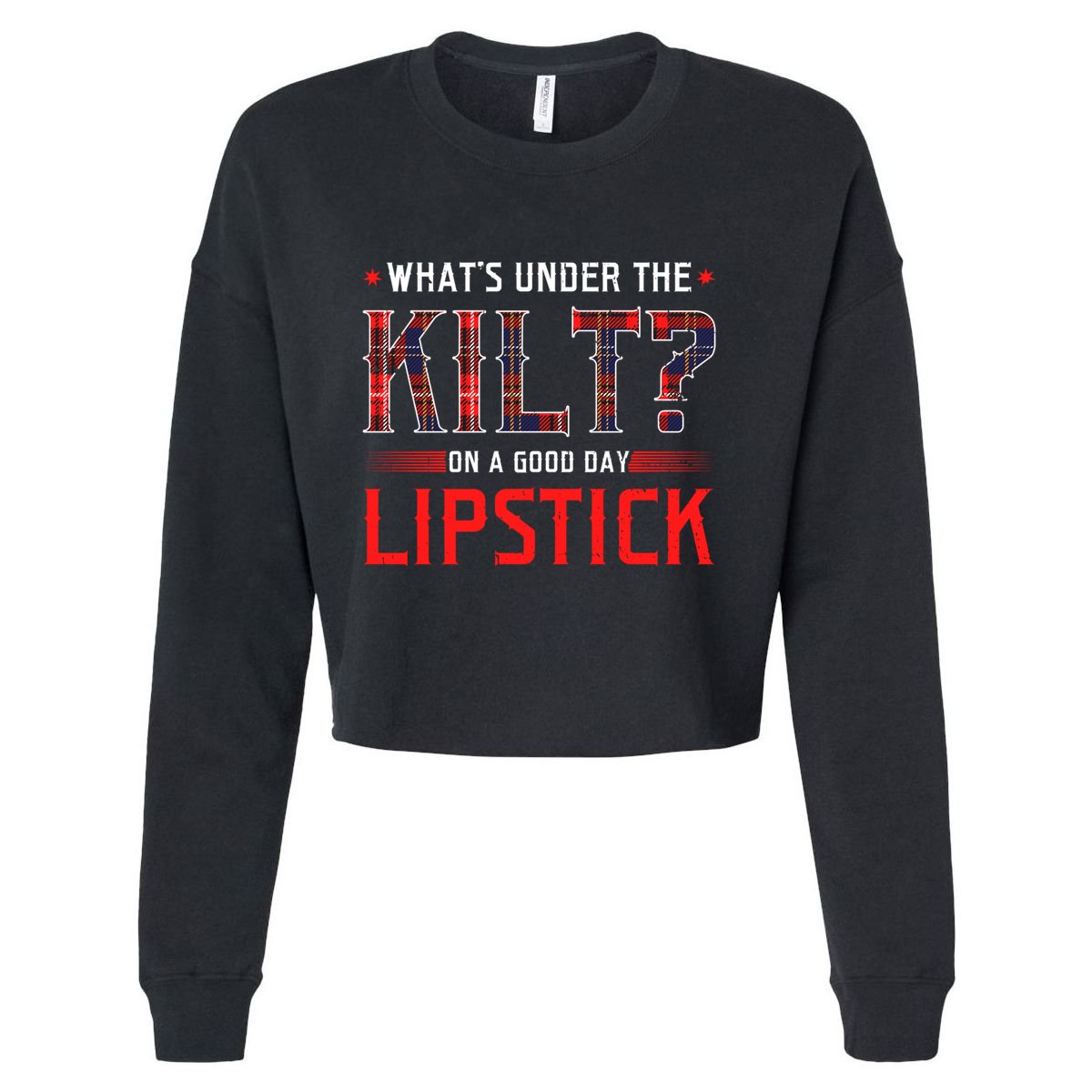 Whats Under The Kilt Funny Scotland Ireland Celtic Pride Gift Cropped Pullover Crew