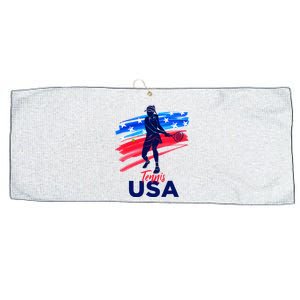 Wos Usa Tennis Support Tennis Lover Large Microfiber Waffle Golf Towel