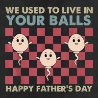 We Used To Live In Your Balls Happy Fathers Day Funny Cool Comfort Performance Bucket Hat