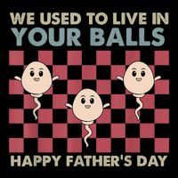 We Used To Live In Your Balls Happy Fathers Day Funny Button