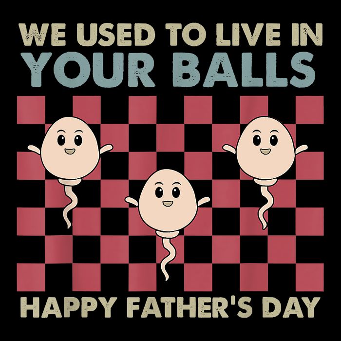 We Used To Live In Your Balls Happy Fathers Day Funny 7-Panel Snapback Hat
