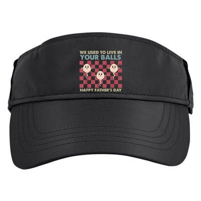 We Used To Live In Your Balls Happy Fathers Day Funny Adult Drive Performance Visor