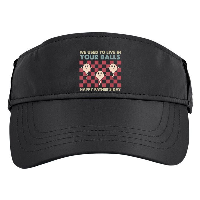 We Used To Live In Your Balls Happy Fathers Day Funny Adult Drive Performance Visor