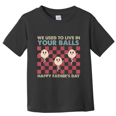 We Used To Live In Your Balls Happy Fathers Day Funny Toddler T-Shirt