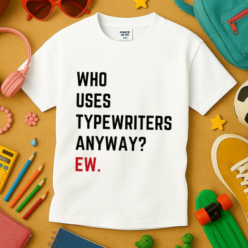 Who Uses Typewriters Anyway Ew Kids T-Shirt