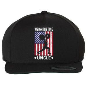 Weightlifting Uncle Usa Flag 4th Of July Gift Wool Snapback Cap