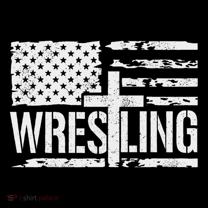 Wrestling Usa Us Flag Patriotic Cross Christ Premium T-Shirt