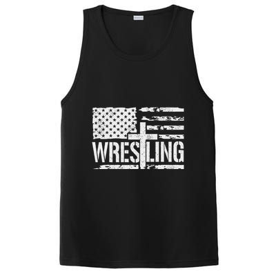 Wrestling Usa Us Flag Patriotic Cross Christ PosiCharge Competitor Tank