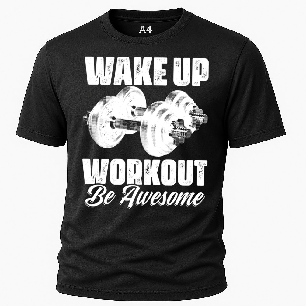 Wake Up Workout Be Awesome Exercise Fitness Workout Gift Cooling Performance Crew T-Shirt