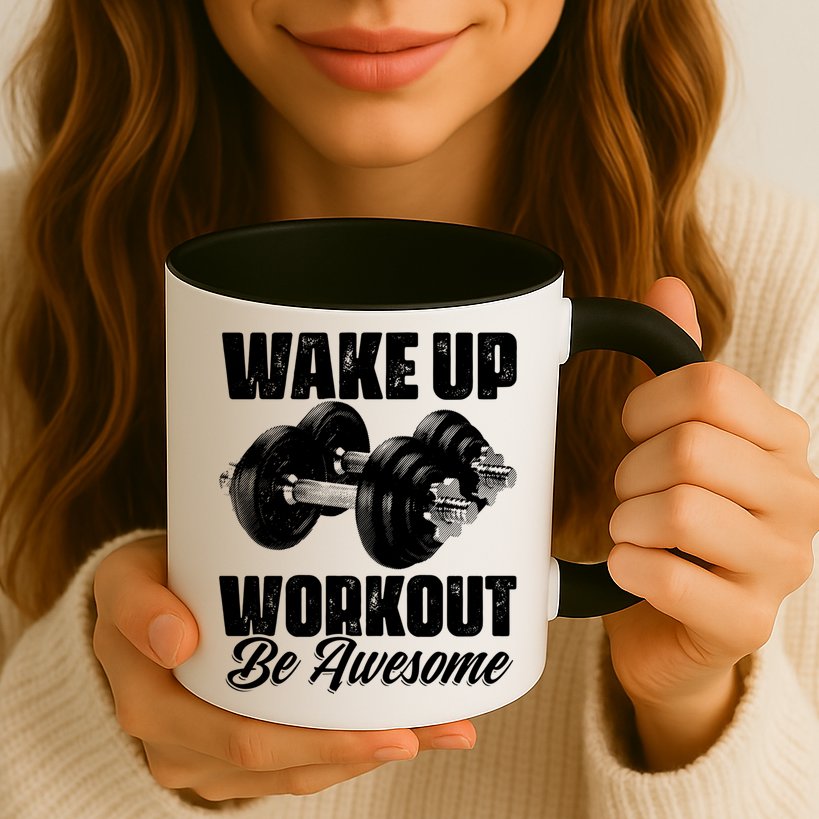 Wake Up Workout Be Awesome Exercise Fitness Workout Gift Mug