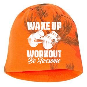 Wake Up Workout Be Awesome Exercise Fitness Workout Gift Kati - Camo Knit Beanie