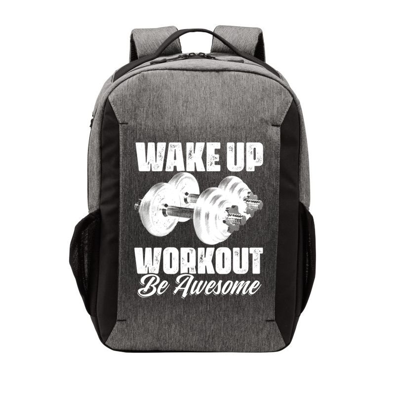 Wake Up Workout Be Awesome Exercise Fitness Workout Gift Vector Backpack