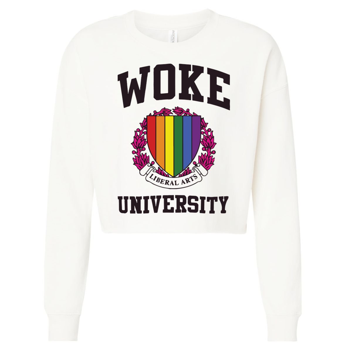 Woke University Cropped Pullover Crew