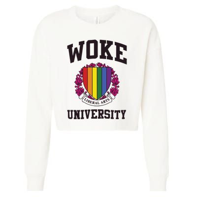 Woke University Cropped Pullover Crew