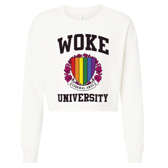 Woke University Cropped Pullover Crew