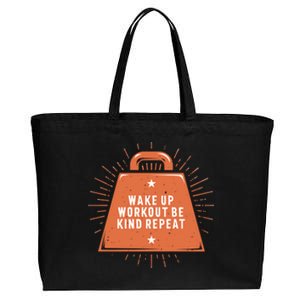 Wake Up Workout Be Kind Gym Motivational Quote Exercise Gift Cotton Canvas Jumbo Tote