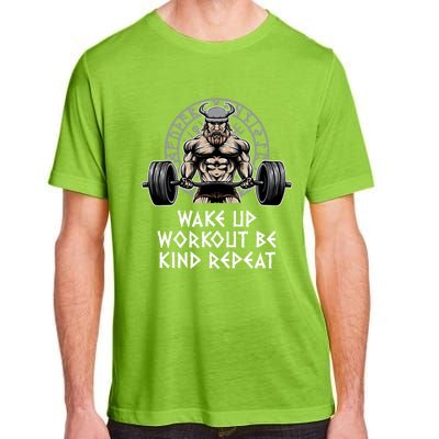 Wake Up Workout Be Kind Gym Motivational Quote Fitness Gift Adult ChromaSoft Performance T-Shirt