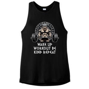 Wake Up Workout Be Kind Gym Motivational Quote Fitness Gift Ladies PosiCharge Tri-Blend Wicking Tank