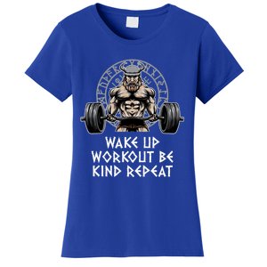 Wake Up Workout Be Kind Gym Motivational Quote Fitness Gift Women's T-Shirt