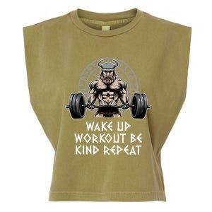 Wake Up Workout Be Kind Gym Motivational Quote Fitness Gift Garment-Dyed Women's Muscle Tee