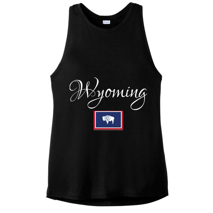 Wyoming Usa Ladies PosiCharge Tri-Blend Wicking Tank
