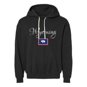 Wyoming Usa Garment-Dyed Fleece Hoodie