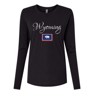 Wyoming Usa Womens Cotton Relaxed Long Sleeve T-Shirt