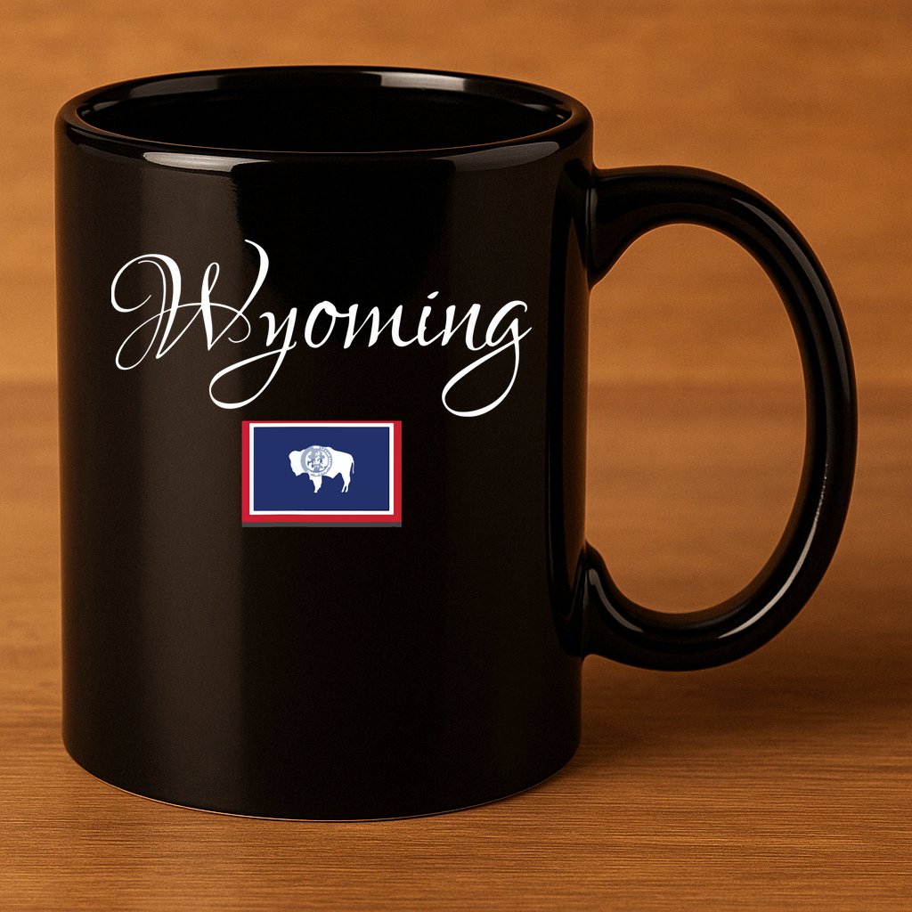Wyoming Usa 11oz C Handle Ceramic Mug