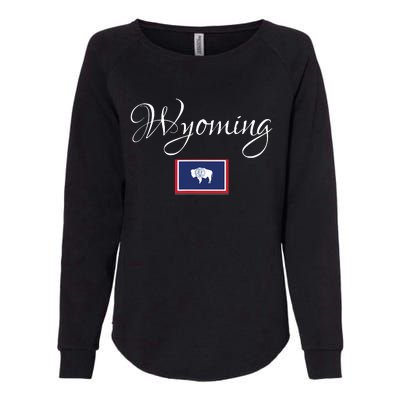 Wyoming Usa Womens California Wash Sweatshirt