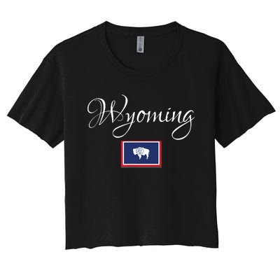 Wyoming Usa Women's Crop Top Tee