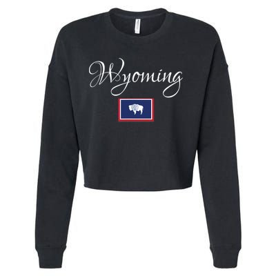 Wyoming Usa Cropped Pullover Crew