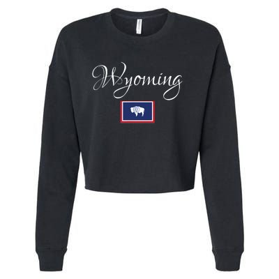 Wyoming Usa Cropped Pullover Crew