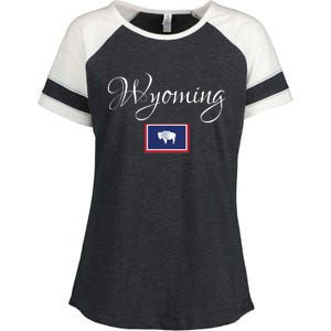 Wyoming Usa Enza Ladies Jersey Colorblock Tee