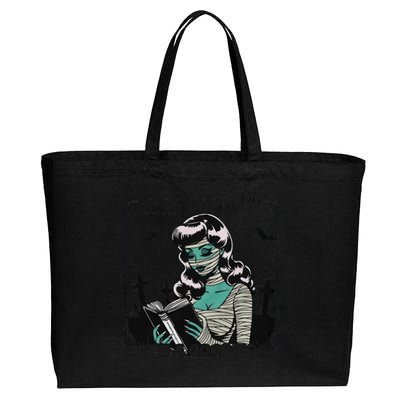 Wrapped Up With A Good Book Bookish Halloween Smutty Book Cotton Canvas Jumbo Tote