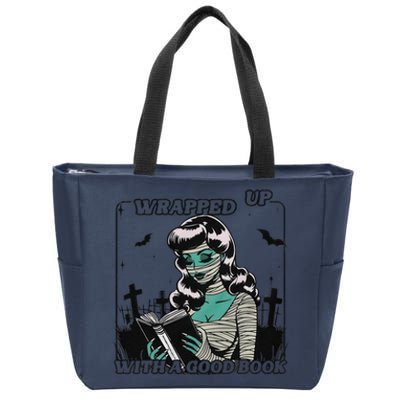 Wrapped Up With A Good Book Bookish Halloween Smutty Book Zip Tote Bag