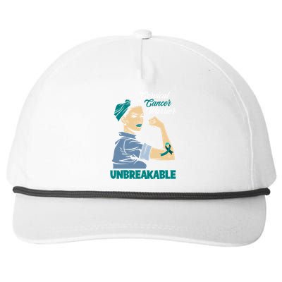 Wo Unbreakable Warrior Cervical Cancer Awareness Cool Gift Snapback Five-Panel Rope Hat