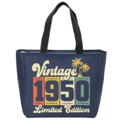 Wo Vintage 1950 Funny 73 Years Old 73rd Birthday Gift  Wo V-Neck Zip Tote Bag