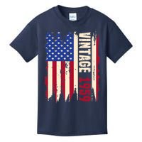 Wo Vintage 1959 American Flag USA 64th Birthday 64 Years Old Kids T-Shirt