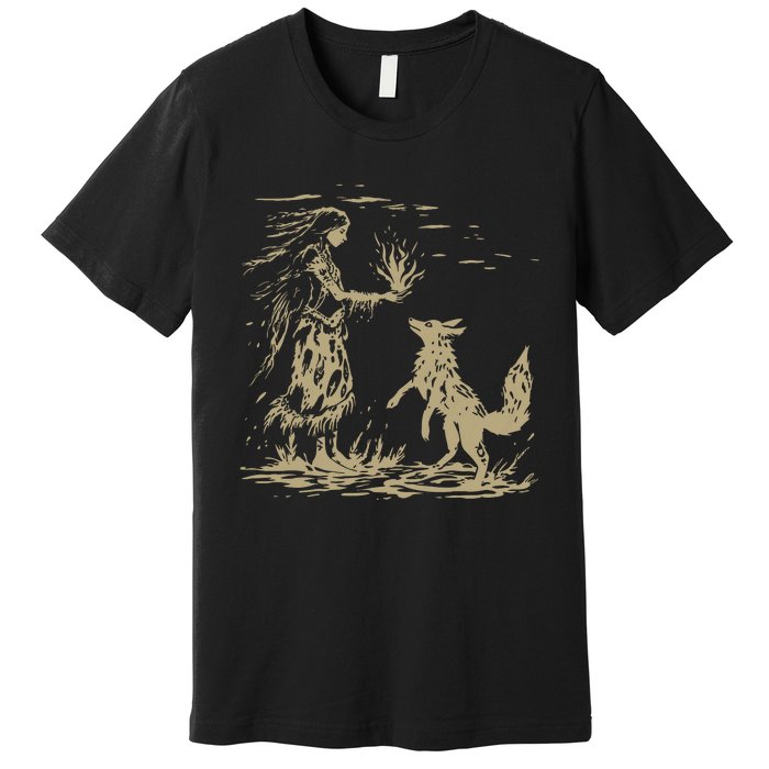 Witch Vintage 90s Spiritual Graphic Premium T-Shirt