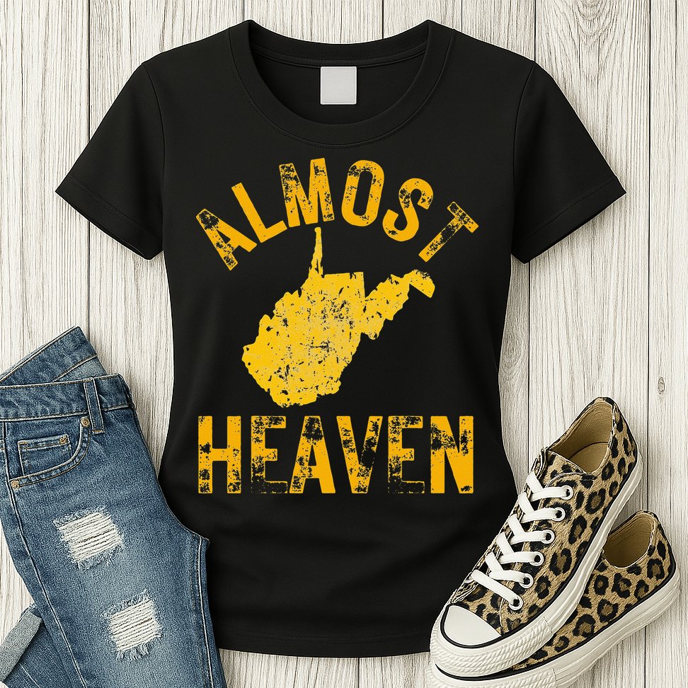 West Virginia Almost Heaven WV Map Home 304 Vintage Womens T-Shirt