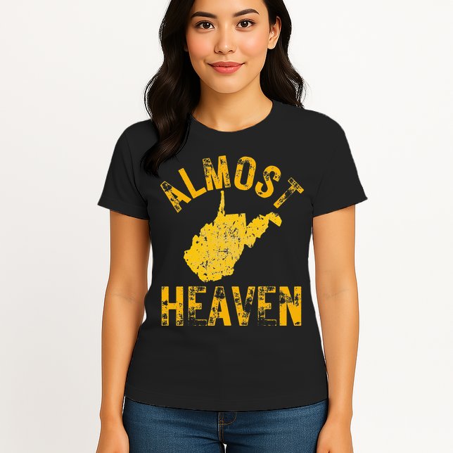 West Virginia Almost Heaven WV Map Home 304 Vintage Womens T-Shirt