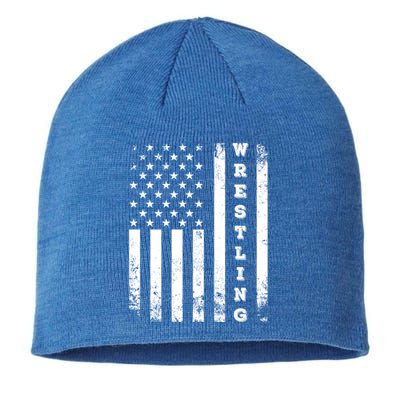 Wrestling Vintage American Flag Usa Quote Wrestler Wrestle Gift Sustainable Beanie