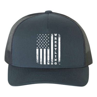 Wrestling Vintage American Flag Usa Quote Wrestler Wrestle Gift Yupoong Adult 5-Panel Trucker Hat