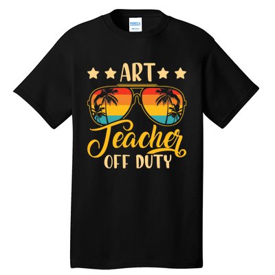 Wo Vintage Art Teacher Off Duty Last Day Of School Summer Tall T-Shirt