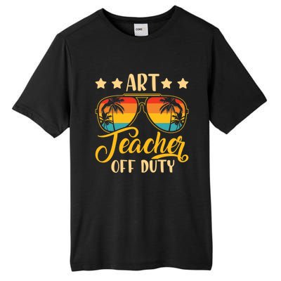 Wo Vintage Art Teacher Off Duty Last Day Of School Summer Tall Fusion ChromaSoft Performance T-Shirt